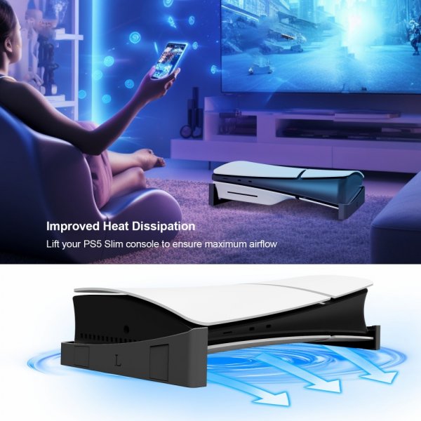 JYS PlayStation 5 Slim (Digital/Disc Edition) Stand Svart