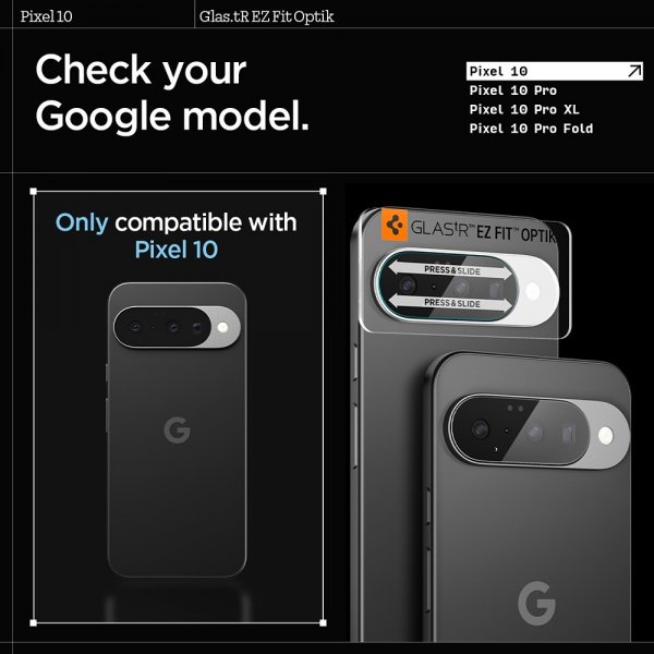 Spigen Google Pixel 10 Kamerabeskytter Glas.tR EZ Fit Optik 2-pakning