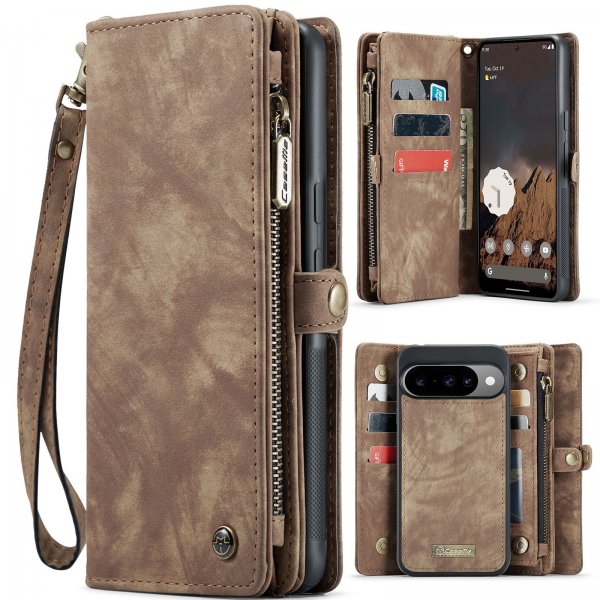 CaseMe Google Pixel 10/Pixel 10 Pro Etui 008 Series Avtakbart Deksel Brun