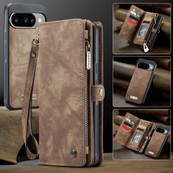 CaseMe Google Pixel 10/Pixel 10 Pro Etui 008 Series Avtakbart Deksel Brun
