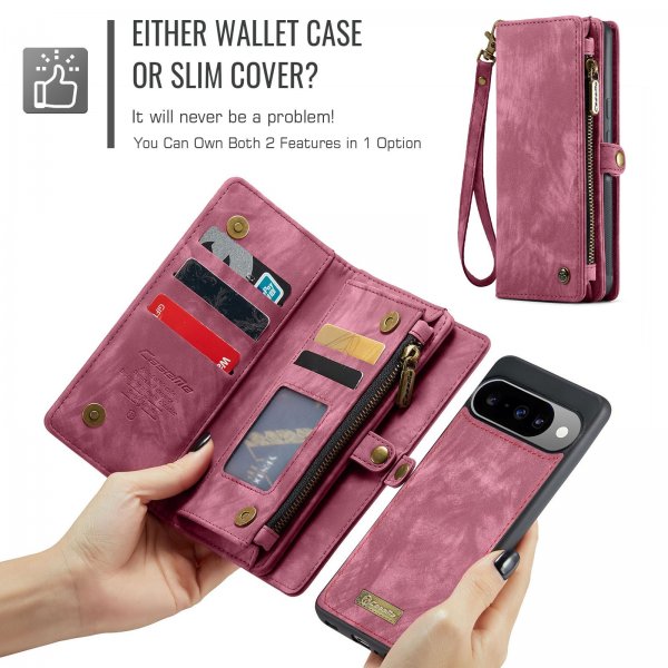 CaseMe Google Pixel 10/Pixel 10 Pro Etui 008 Series Avtakbart Deksel Rød