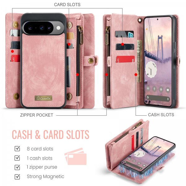 CaseMe Google Pixel 10/Pixel 10 Pro Etui 008 Series Avtakbart Deksel Rosa