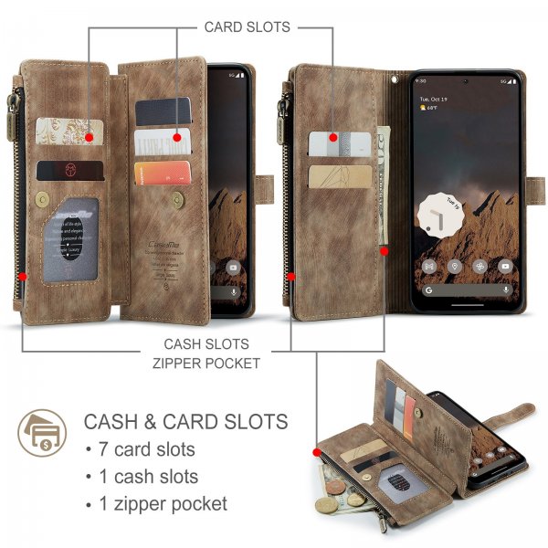 CaseMe Google Pixel 9/9 Pro/Pixel 10/10 Pro Etui C30 Series Brun
