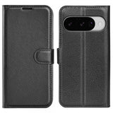 Google Pixel 10/Pixel 10 Pro Etui Litchi Svart