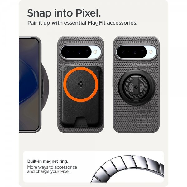 Spigen Google Pixel 10/Pixel 10 Pro Deksel Liquid Air MagFit Marble Gray
