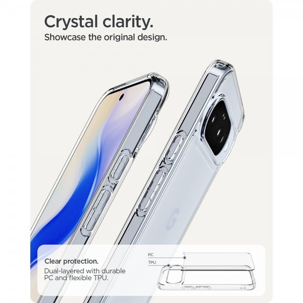 Spigen Google Pixel 10/Pixel 10 Pro Deksel Ultra Hybrid Crystal Clear