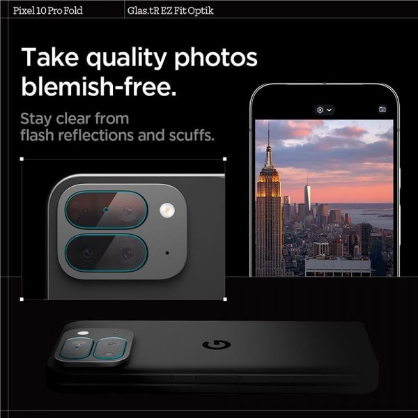 Spigen Google Pixel 10 Pro Fold Kamerabeskytter Glas.tR EZ Fit Optik 2-pakning
