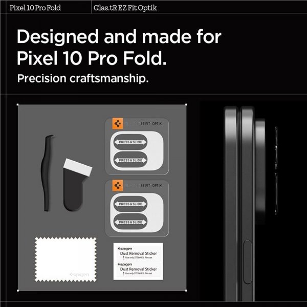 Spigen Google Pixel 10 Pro Fold Kamerabeskytter Glas.tR EZ Fit Optik 2-pakning
