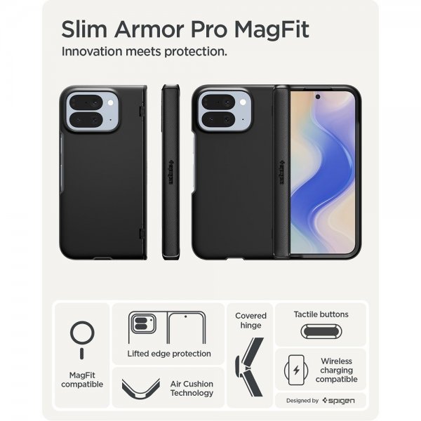 Spigen Google Pixel 10 Pro Fold Deksel Slim Armor Pro MagFit Svart