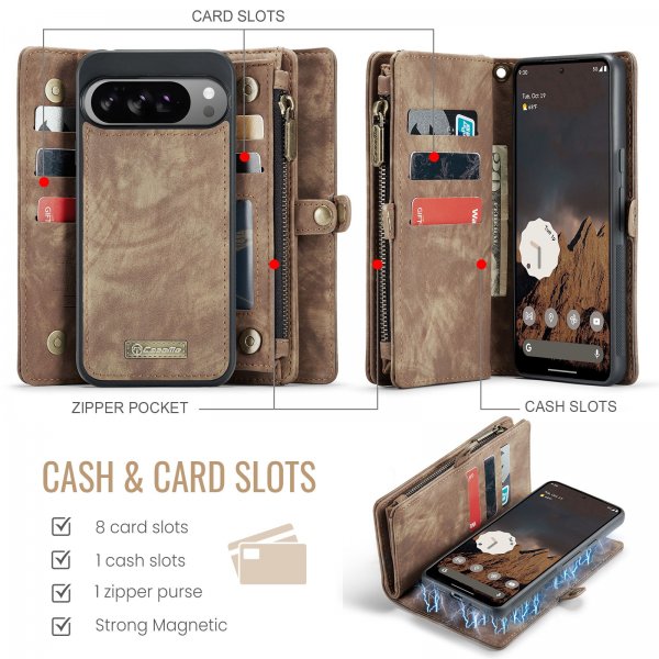 CaseMe Google Pixel 10 Pro XL Etui 008 Series Avtakbart Deksel Brun