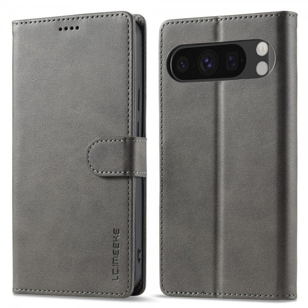 Lc.Imeeke Google Pixel 10 Pro XL Etui med Kortlomme stativfunksjon Grå