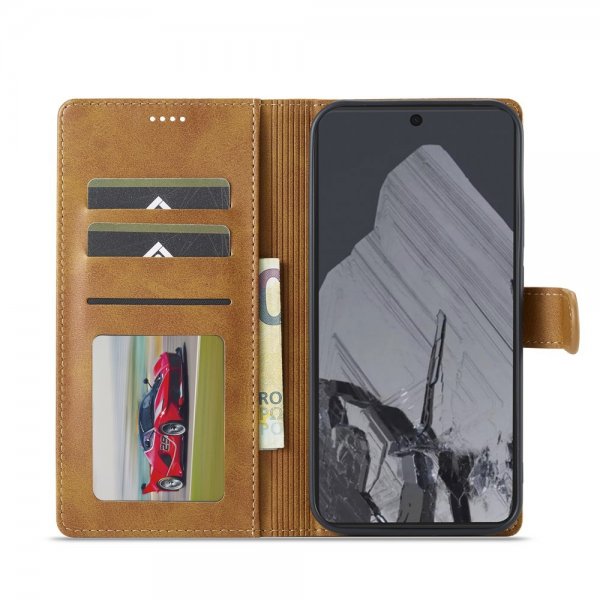 Lc.Imeeke Google Pixel 10 Pro XL Etui med Kortlomme stativfunksjon Lysebrun