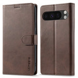 Lc.Imeeke Google Pixel 10 Pro XL Etui med Kortlomme stativfunksjon Mørkebrun
