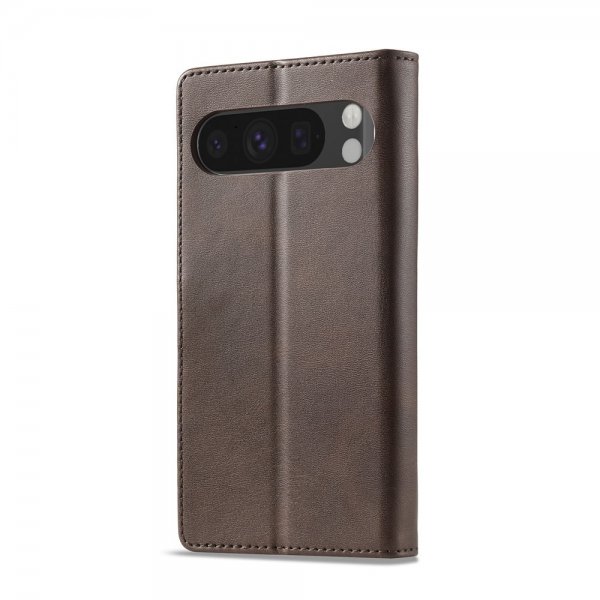 Lc.Imeeke Google Pixel 10 Pro XL Etui med Kortlomme stativfunksjon Mørkebrun