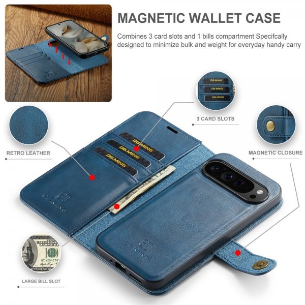 Dg.Ming Google Pixel 10 Pro XL Etui Avtagbart Deksel Blå