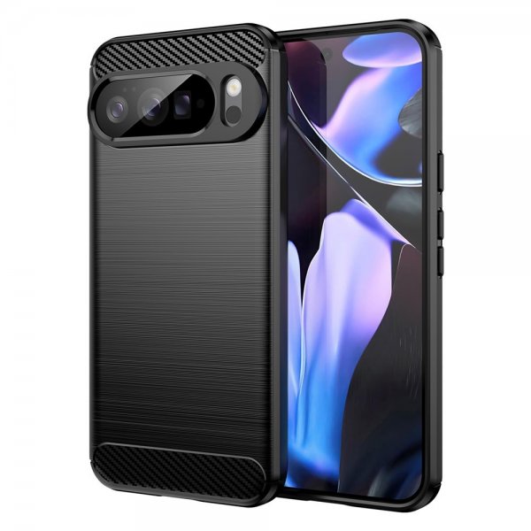 Google Pixel 10 Pro XL Deksel Børstet Karbonfibertekstur Svart