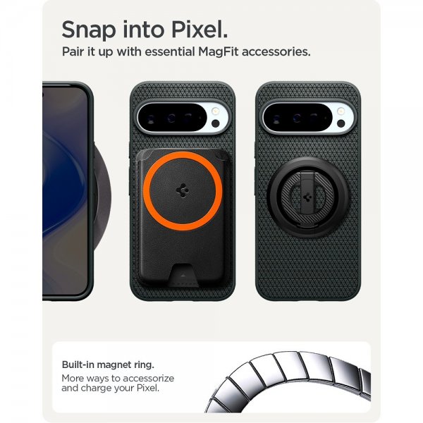Spigen Google Pixel 10 Pro XL Deksel Liquid Air MagFit Abyss Green