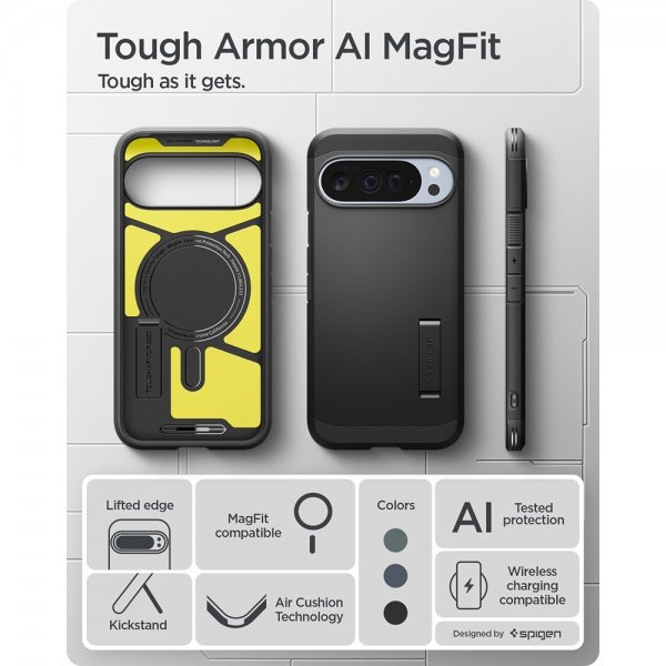 Spigen Google Pixel 10 Pro XL Deksel Tough Armor MagFit Svart