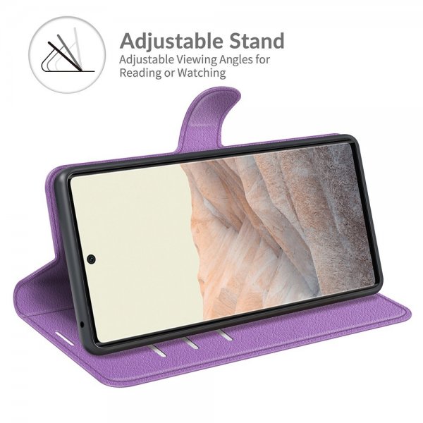 Google Pixel 6 Etui Litchi Lilla