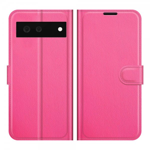 Google Pixel 6 Etui Litchi Magenta