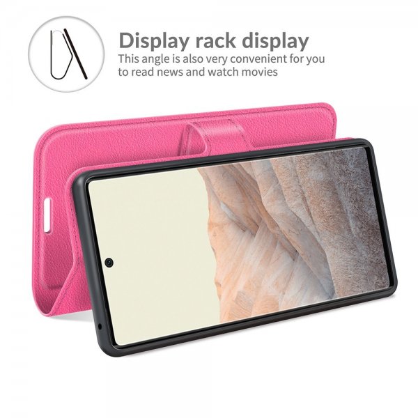 Google Pixel 6 Etui Litchi Magenta