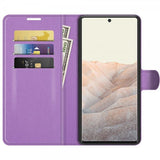 Google Pixel 6 Pro Etui Litchi Lilla