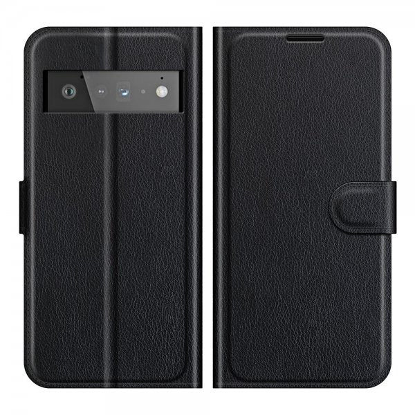 Google Pixel 6 Pro Etui Litchi Svart