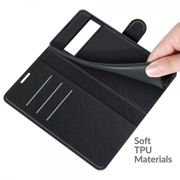Google Pixel 6 Pro Etui Litchi Svart