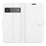 Google Pixel 6 Pro Etui Litchi Hvit