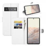 Google Pixel 6 Pro Etui Litchi Hvit