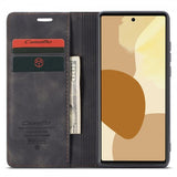 CaseMe Google Pixel 6 Pro Etui Retro Flip Svart