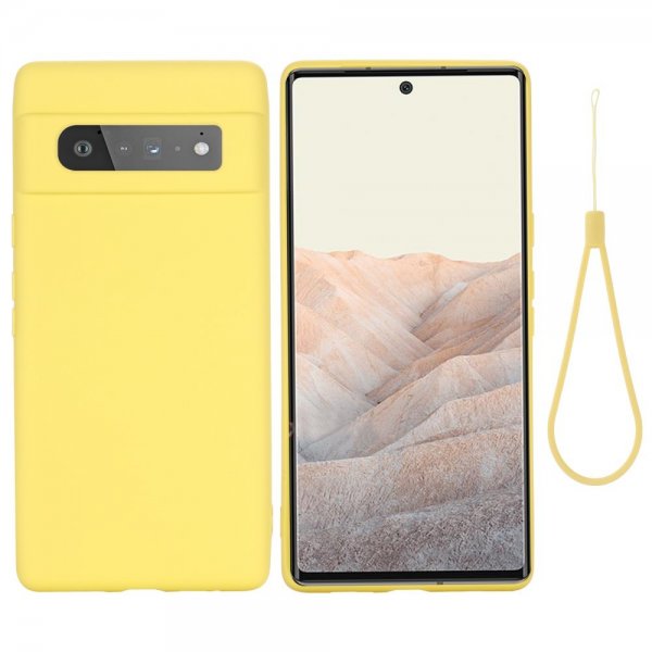 Google Pixel 6 Pro Deksel med Stropp Silikon Gul
