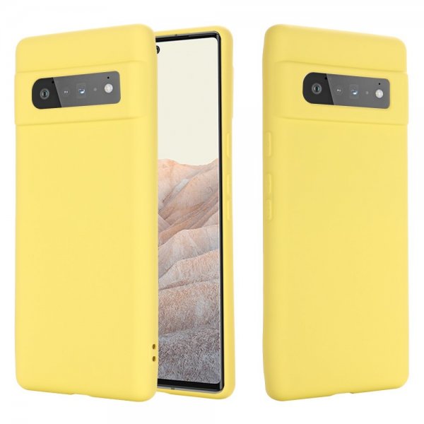 Google Pixel 6 Pro Deksel med Stropp Silikon Gul