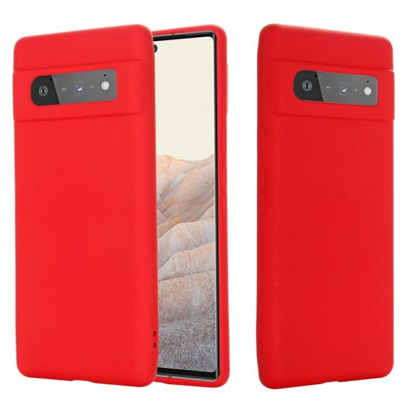 Google Pixel 6 Pro Deksel med Stropp Silikon Rød