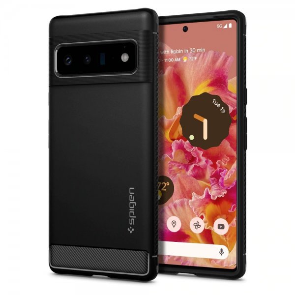 Spigen Google Pixel 6 Pro Deksel Rugged Armor Matte Black