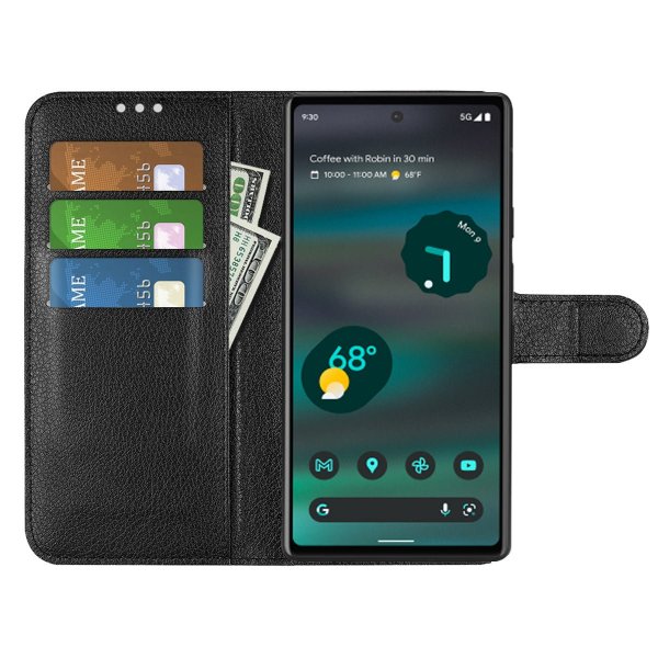 Google Pixel 6a Etui med Stativ Svart