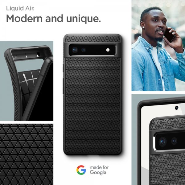 Spigen Google Pixel 6a Deksel Liquid Air Matte Black