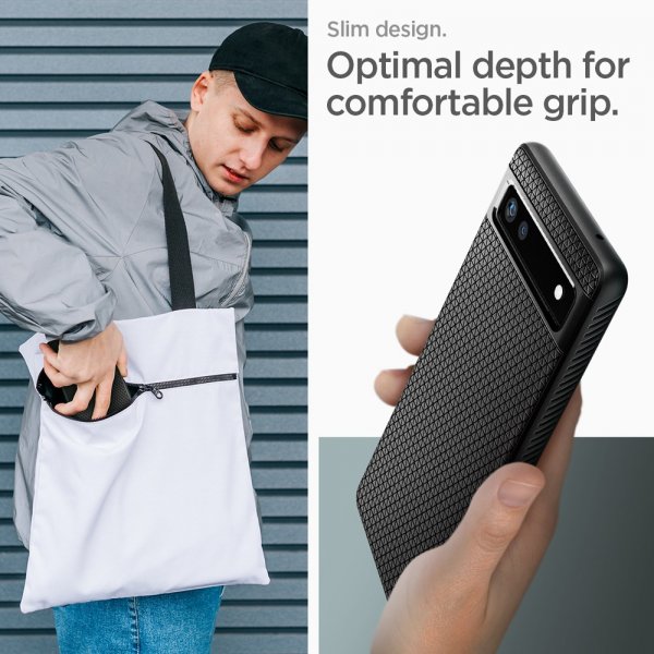 Spigen Google Pixel 6a Deksel Liquid Air Matte Black