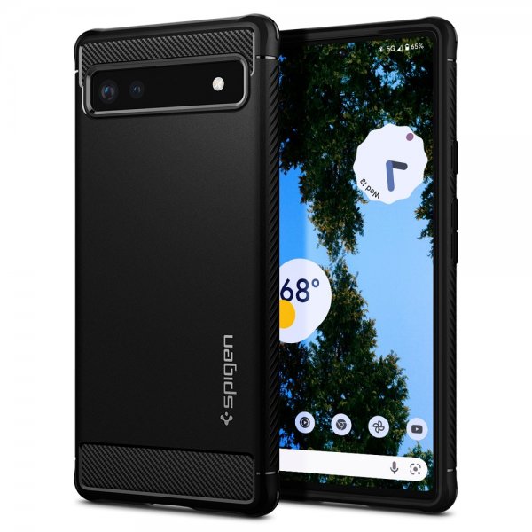 Spigen Google Pixel 6a Deksel Rugged Armor Matte Black