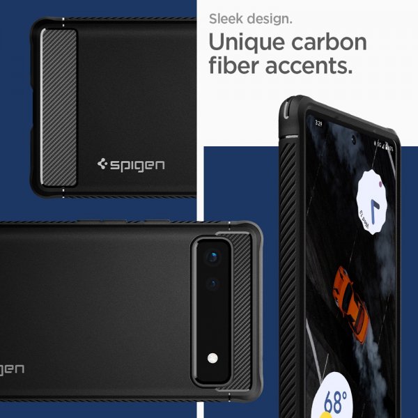 Spigen Google Pixel 6a Deksel Rugged Armor Matte Black