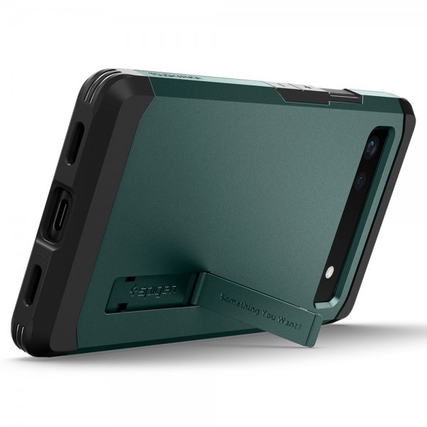 Spigen Google Pixel 6a Deksel Tough Armor Midnight Green