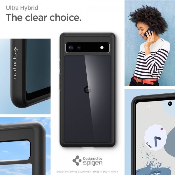 Spigen Google Pixel 6a Deksel Ultra Hybrid Matte Black