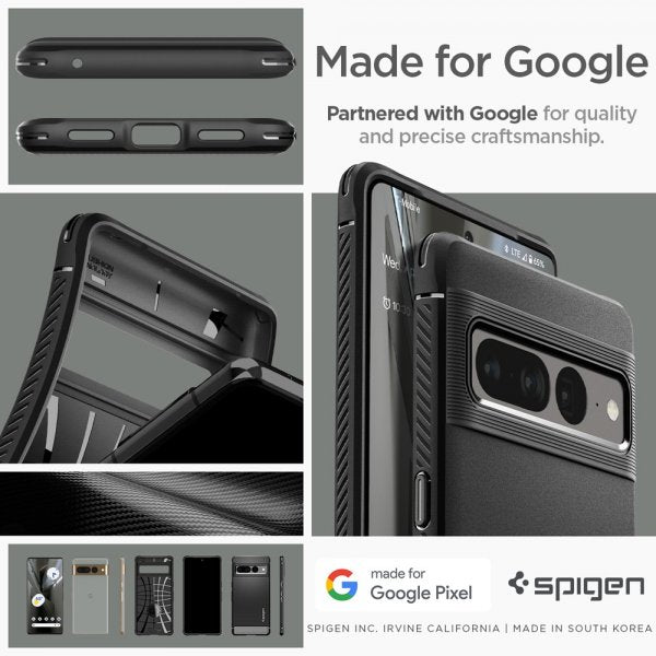 Spigen Google Pixel 7 Pro Deksel Rugged Armor Matte Black
