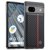 Lc.Imeeke Google Pixel 7 Deksel Karbonfibertekstur Rød Stripe Svart