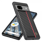 Lc.Imeeke Google Pixel 7 Deksel Karbonfibertekstur Rød Stripe Svart