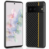 Google Pixel 7 Deksel Karbonfibertekstur Stripe Svart Gul