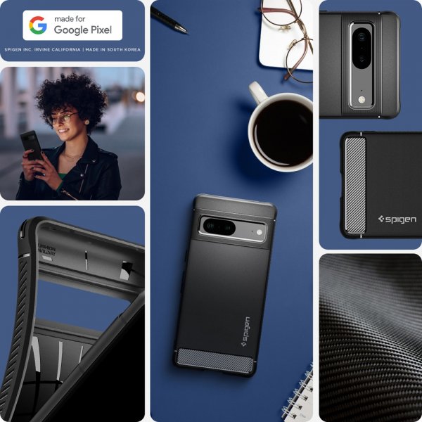 Spigen Google Pixel 7 Deksel Rugged Armor Matte Black