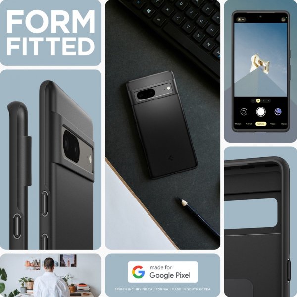 Spigen Google Pixel 7 Deksel Thin Fit Svart