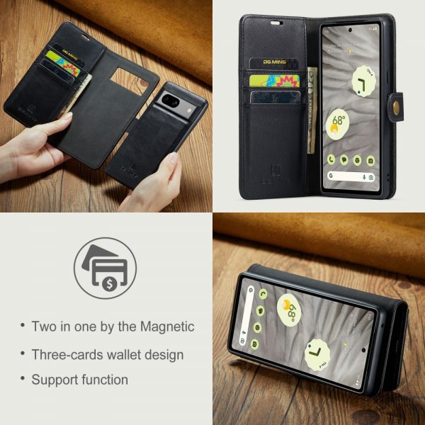 Dg.Ming Google Pixel 7a Etui Avtagbart Deksel Svart