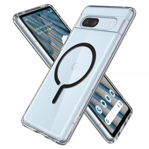 Spigen Google Pixel 7a Deksel Ultra Hybrid OneTap Metal Ring MagFit Svart